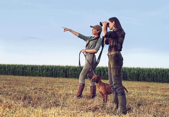 Two women hunting